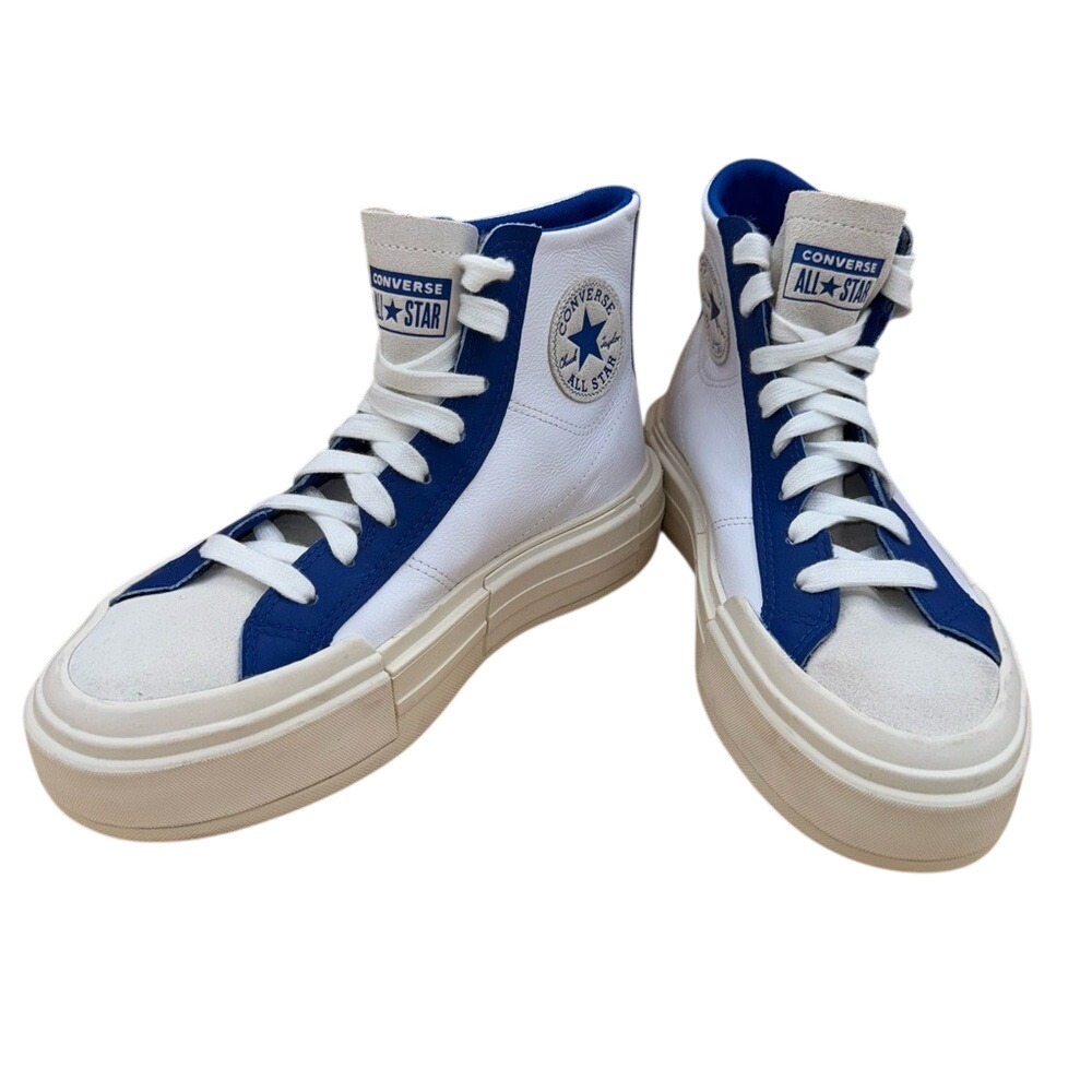 Converse Cruise Chuck Taylor All Star Leather‎ Hi Sneakers, White/Blue, Men's 7